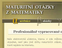 náhled webu Maturitní otázky z matematiky